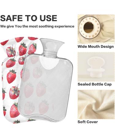Naanle Sweet Strawberry 2L Hot Water Bottle - Transparent Large Heat Bottle for Bed Hands Feet - Pain Relief & Cold Therapy - Buy Online on GoSupps.com
