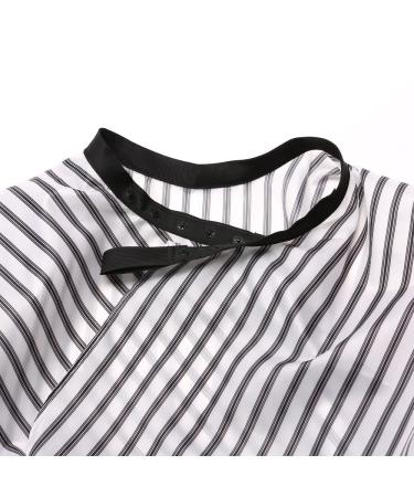 Borogo Professional Waterproof Barber Cape - Hair Cutting Salon Cape with Snap Closure, White Stripe Design - Buy Online on GoSupps.com