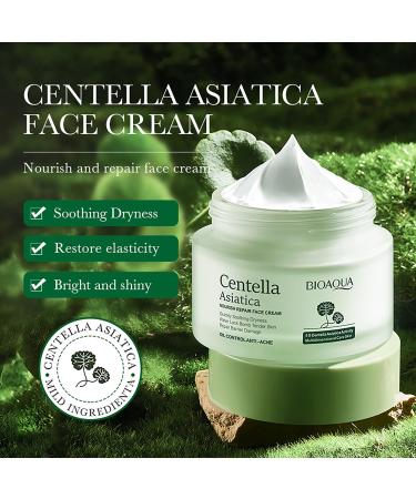 BIOAQUA Centella Asiatica Moisturizing Face Cream - Nourish Repair & Control Oil | Anti-Acne Skin Care 50g - Buy Online on GoSupps.com