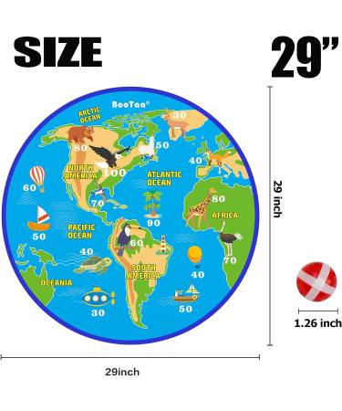 BooTaa 2 Pack 29 Large Dart Board Game Set with 20 Sticky Balls - Fun Indoor/Outdoor Party Game for Boys and Girls, Birthday Toy Gifts for Kids Ages 3-12 - Earth-Western Eastern Hemisphere - Buy Online on GoSupps.com