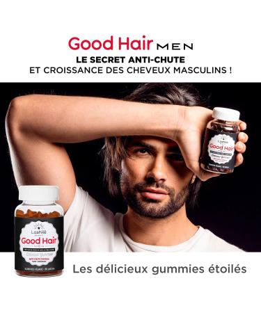 Lashil Beauty - Good Hair Men Vitamins - Anti-hair loss for men - 2 months cure - 120 gummies - Made in France - Zinc Vitamin B6 Vitamin B10 Maca Paba Horsetail - Buy Online on GoSupps.com