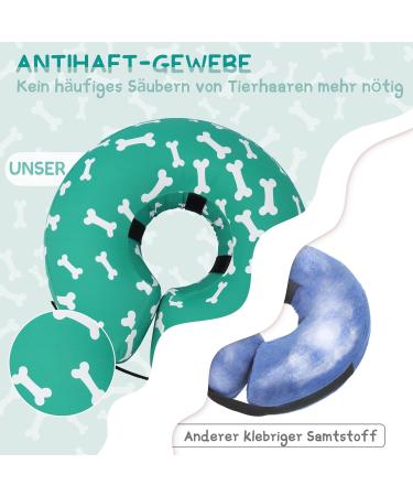 Supet Halskrause Dog Inflatable Collar - Adjustable Comfort for Dogs & Cats | Post-Surgery Protective Cone - XL (35.6-45.7cm) Green Bones - Buy Online on GoSupps.com