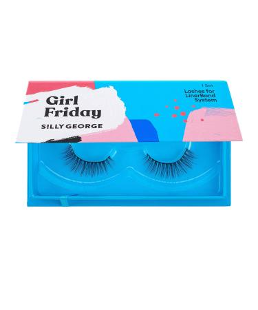 Silly George Girl Series Eyelashes | Luxurious Synthetic Silk  Comfortable  Lightweight  Wind resistant  Easy to Apply  Reusable  Smudge-Free  Budge-Free  Grudge-Free Lashes  Cruelty Free & Vegan (Girl Friday)