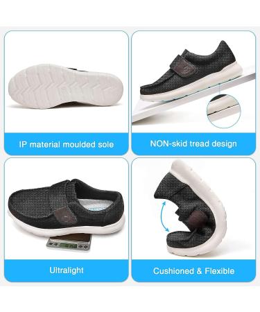 CBMTCR Women's Wide Width Shoes | Adjustable Closure | Lightweight & Comfortable | For Diabetic Edema Plantar Fasciitis Bunions Arthritis | Swollen Feet Relief | Size 7 Wide | Black - Buy Online on GoSupps.com