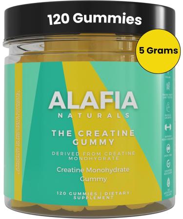 Alafia Naturals Sugar Free Creatine Gummies for Strength & Recovery - 120 ct | Chewable Creatine with L-Carnitine 5g per Serving 30 Servings for Men & Women - Buy Online on GoSupps.com