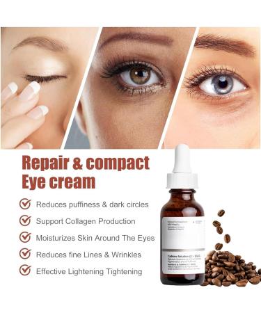 Caffeine Solution 5%+EGCG Eye Serum Caffeine Eye Serum Caffeine Eye Cream Anti Aging Under Eye Cream for Dark Circles and Puffy Eyes Instant Wrinkle Removerl Fade Fine Line Eye Bag Removal-30ml - Buy Online on GoSupps.com