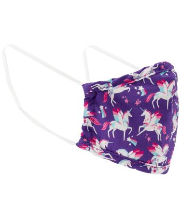 Little Blue House By Hatley Unisex Kids' Double Layer Face Mask with Ear Elastic Fashion Scarf Majestic Unicorns One Size