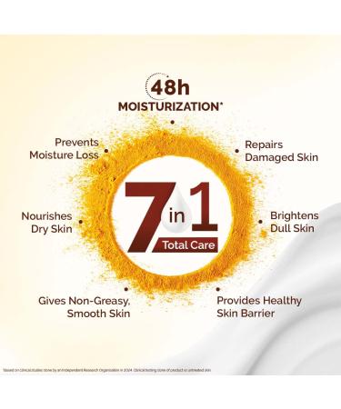 MAMAEARTH Ubtan Moisturizing Body Lotion with Turmeric & Saffron for Glowing Skin 400 ml | 48H Moisturization | Nourishes Dry Skin | 7in1 Total Care | 100% Natural Butter | Non-Greasy Smooth Skin - Buy Online on GoSupps.com
