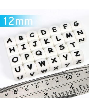 Silicone Letters Pearls - 104pc Alphabet Cubes 12mm DIY Kit for Pacifier Chains Necklaces & Bracelets - Baby Teething Chew Beads - Buy Online on GoSupps.com