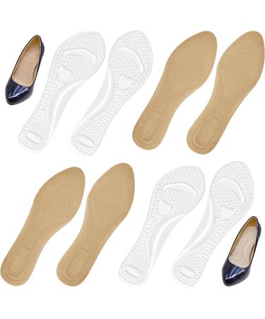 WAYUTO 4 Pairs High Heel Inserts Women Gel High Heel Inserts Cushioning Insoles for Sandals Pigskin Non-Slip High Heel Cushion Inserts Arch Support Insoles Breathable Shoe Inserts for Dress Shoes 5-6