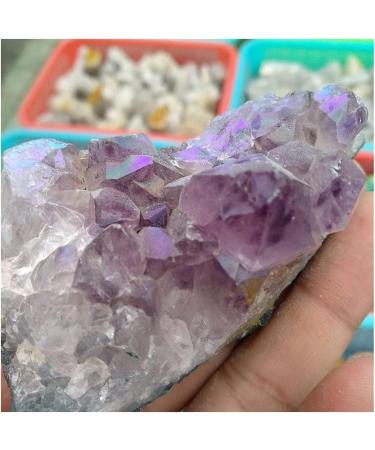 Amethyst Rough Stone 2kg Rainbow Aura Amethyst Clusters Full of Texture - Buy Online on GoSupps.com