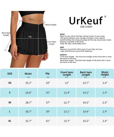 UrKeuf Women's Athletic Tennis Skirt with Pockets - Black Medium - Buy Online on GoSupps.com