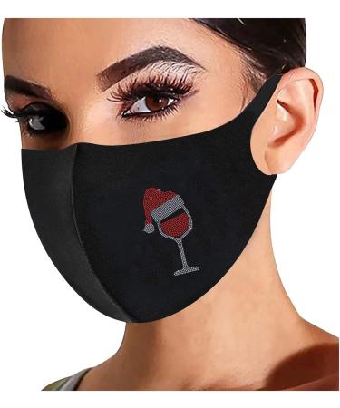Riou 5-Piece Strass Mouth & Nose Protection - Reusable Washable Cotton Masks for Women | Breathable Glitter Motif Design - Buy Online on GoSupps.com