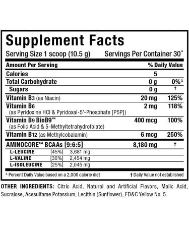 ALLMAX Nutrition AMINOCORE BCAA Pineapple Mango 0.69 lbs | Boost Recovery & Muscle Growth - Buy Online on GoSupps.com