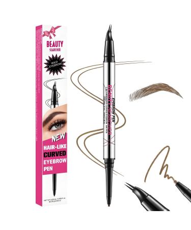 SONGVISON Double Sided Curved Eyebrow Pencil with Double Tip for Women Effortlessly Natural Eyebrow All-Day Wear Waterproof and Stain Resistant