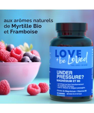 Love and be Loved | Under Pressure Magnesium and Vitamin B6 Gummies | Anti-Stress Nervousness Anxiety Fatigue | 42 Vegan Erasers | Made in France - Buy Online on GoSupps.com