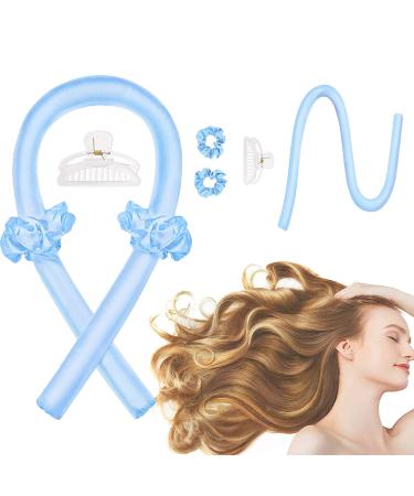 Curling without heat Silk Heatless Curl's band Locken writer overnight hair curler diy hair curling band hairstyle set for long medium hair blue - Buy Online on GoSupps.com