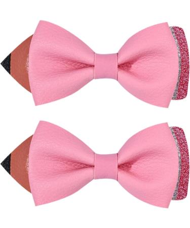 Pencil Hair Clip | Back to School Hair Bow Unique Hairgrips Strong Hold Claw Clips School Hair Accessories for First Day of School Pink - Buy Online on GoSupps.com