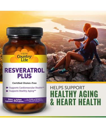 Country Life Resveratrol Plus - 60 Vegan Capsules for Antioxidant Support - Buy Online on GoSupps.com
