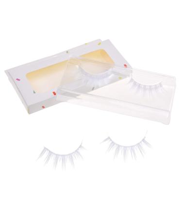 Kare & Kind White False Eyelashes - Lightweight and Natural Looking Fake Extensions - Ideal for Cosplays  Masquerades  Costume Parties  Photoshoots - Easy to Apply -2 Pairs