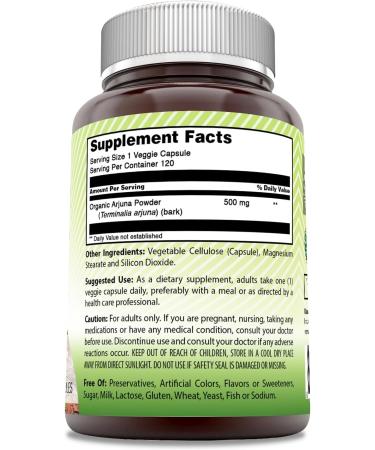 Amazing India Arjuna 500mg 120 Veggie Capsules - Natural Arjuna Supplement - Buy Online on GoSupps.com