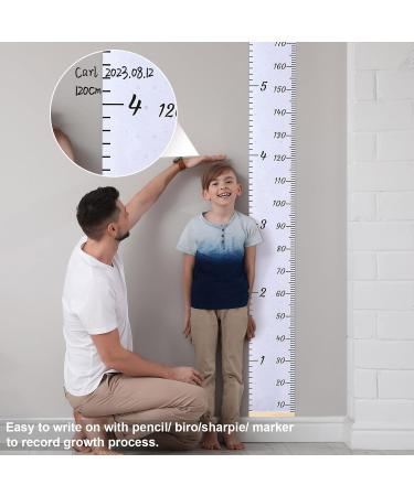 MHJY Kids Height Chart - Wooden Ruler Growth Chart for Boys and Girls - Canvas Height Measurement Wall Decor - Blue Nursery Decor - 7.9'' x 79 - Buy Online on GoSupps.com