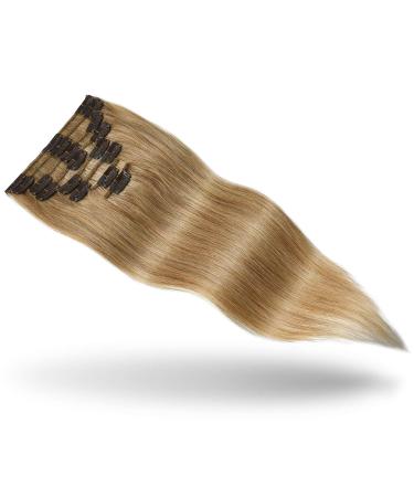 ROSEBUD Clip in Hair Extensions 12 27# Dark Blonde REMY Human Hair 8Pcs 18 Clips 60g/Set - Pack of 1 - Buy Online on GoSupps.com