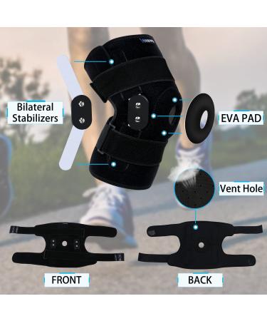 Plus Size Hinged Knee Brace with Side Stabilizers for Arthritis Pain Relief Adjustable Support for Meniscus Tear, ACL, MCL Injury Recovery - Rodilleras para Dolor de Rodilla - Buy Online on GoSupps.com