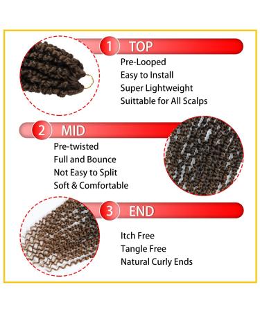 8 Packs Ombre Brown Pre-Looped Passion Twists Braiding Synthetic Hair - 12 Inch Short Crochet Passion Twist Hair Extensions (Pack of 8) - T30 - Buy Online on GoSupps.com