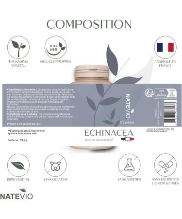 Echinacea - 180 g lules naturelles - D fenses immunitaires - Fabriqu en France - Buy Online on GoSupps.com