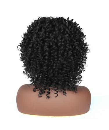 14-Inch Porsmeer Curly Afro Wig for Women - Natural Kinky Curly Bob with Ponytail Shoulder Length Black 1B# - Perfect Volume for Black Women - Buy Online on GoSupps.com