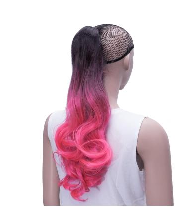 IMISSU Long Curly Ombre Pink Claw Ponytail Hair Extensions | Clip-in Hairpiece for Stunning Styles - Buy Online on GoSupps.com