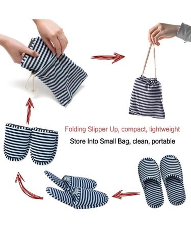 Buy Foldable Slipproof Hotelslippers | Portable Bathroom & Spa Slippers for Men & Women - Large/X-Large Stripes - Buy Online on GoSupps.com