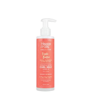 Hawaiian Silky Mango and Murumuru Butter Leave-In Curl Milk  8 fl oz with Shea Butter for Moisture & Anti-Breakage | No Sulfate  Silicones or Parabens | Hawaiian Silky Triple Butter Collection