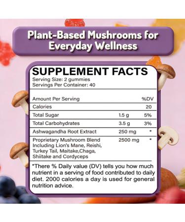 Glowfare Mushroom Gummies Organic & Functional Mushroom Gummies Glow Fare Mushroom Gummies Supplement for ImmuneDefense Immune Boosts Cognitive Performance and Energy 80 Gummies (1PCS) - Buy Online on GoSupps.com