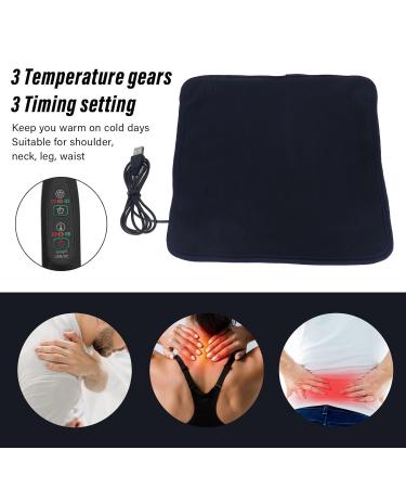 USB Heating Pad with 3 Temperature Levels - Keep Warm for Shoulder Neck Leg Waist | Heated Mat with Timer (Purple Blue) - International Shipping Available - Buy Online on GoSupps.com