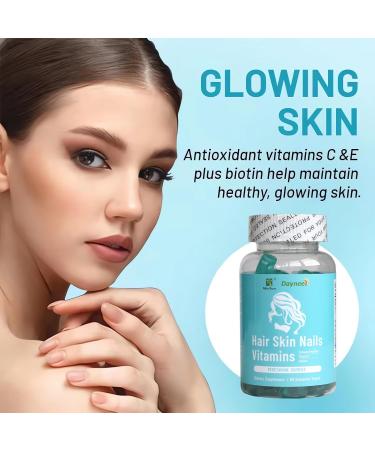 Wins Town Hair Skin Nails Vitamins Gummies with Collagen Vitamins C Sodium for All Ethnicities & Types Man & Women Strawberry Flavor 60 Count - Buy Online on GoSupps.com