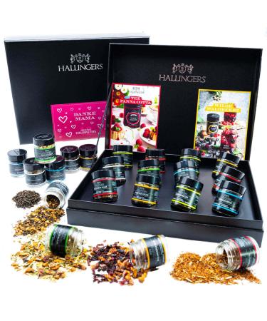 Hallingers thanks Mama - Mother's Day gift 12 varieties tea gift set with box vegan for Mother's Day for Mama Mother Grandma (Set) - Mother's Day gift & gift ideas for Father's Day |General New Year's Eve Thank you 12-piece range