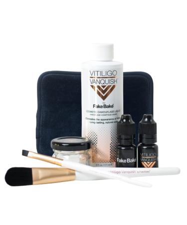 Vitiligo Vanquish Cosmetic Camouflage Kit by Fake Bake Liquid Concealer  Long Lasting Natural Color Customization Eliminates Appearance of Skin Depigmentation For Women & Men - Cover Lasts For Days