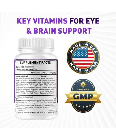(2 Pack) Sharp Vision Capsules - Official SharpVision Eye Health Support Pills Natural Sharp Vision Advanced Supplement Vitamins for Overall Wellness & Support Health 120 Capsules for 2 Months - Buy Online on GoSupps.com