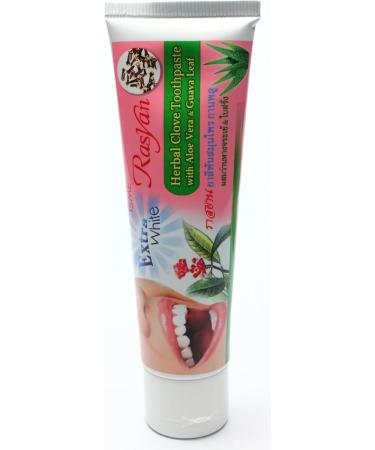 Rasyan Herbal Clove Toothpaste 100g - Aloe Vera & Guava Leaf for Healthy White Teeth & Fresh Breath | Made in Thailand - International Shipping Available - Buy Online on GoSupps.com