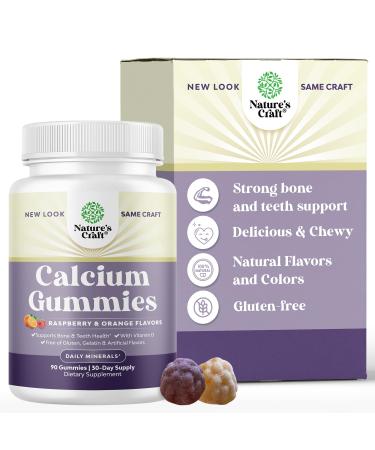 High Absorption Calcium Gummies for Women with Vitamin D3 - Tricalcium Phosphate 750mg Calcium Gummies for Adults - Chewable Calcium and Vitamin D Supplement for Bone and Immune Support - 30 Servings