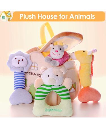 iPlay iLearn 4 Plush Baby Rattle Farm Animals Set - Hand Grab Sensory Shaker Toys for Boys and Girls - Unique Infant Shower Gift for Toddlers 2-18 Months - Buy Online on GoSupps.com