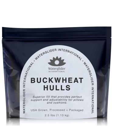 Waterglider International Buckwheat Refill, USA Grown and Processed Buckwheat Hulls, Giant 2.5 Pound Resealable Bag, Great for pillows, meditation cushions, zafu, neck cushions, and crafts 2.5 Pounds