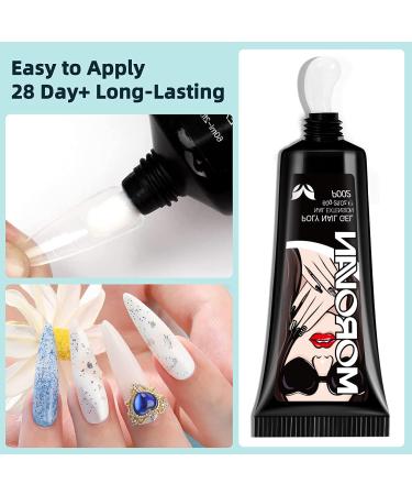 Morovan Poly Gel Nail 60ml White Builder Gel - Trendy Nail Art Extension for Salon & Home Use - Buy Online on GoSupps.com