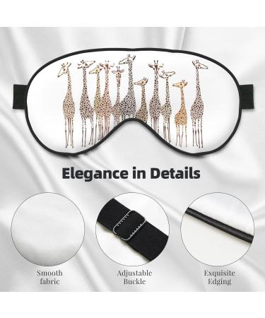 Shop Cute Cartoon Giraffe Print Unisex Sleeping Eye Mask - Soft Adjustable & Light Blocking for Better Sleep - Buy Online on GoSupps.com