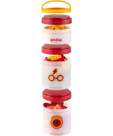 Whiskware Stackable Snack Containers for Kids and Toddlers, 3 Stackable  Snack Cups for School and Travel, Coral Color