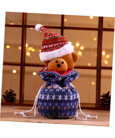 LABRIMP Christmas Sack 1pc Portable Storage Dining Bags Bear Candy for Ornament Decor Party Knitted Kids Fabric Bag - Buy Online on GoSupps.com