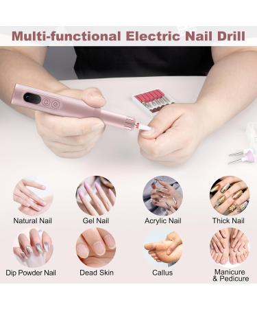 Buy Urbuti Cordless Electric Nail Drill - Portable Rechargeable Nail File for Acrylic & Gel Nails - Professional Manicure & Pedicure Tools - Perfect for Home & Salon (Pink - Buy Online on GoSupps.com