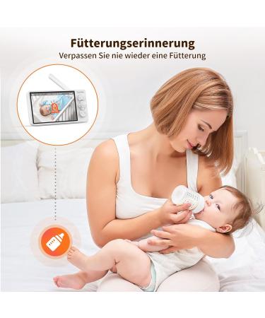 5.5 Inch Baby Monitor with 3MP HD Camera | Babyfon with Motion Detection 2-Way Audio Night Vision & Temperature Alarm - Buy Online on GoSupps.com
